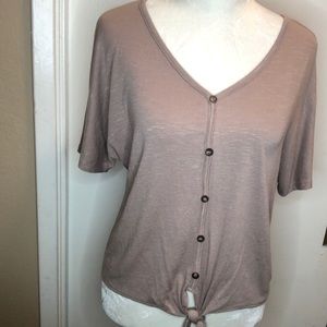 Sz M button Adjustable tie bottom crop top
